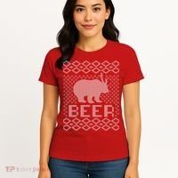 Beer Deer Hunting Ugly Christmas Women's T-Shirt thumb 4
