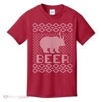 Beer Deer Hunting Ugly Christmas Kids T-Shirt thumb 0