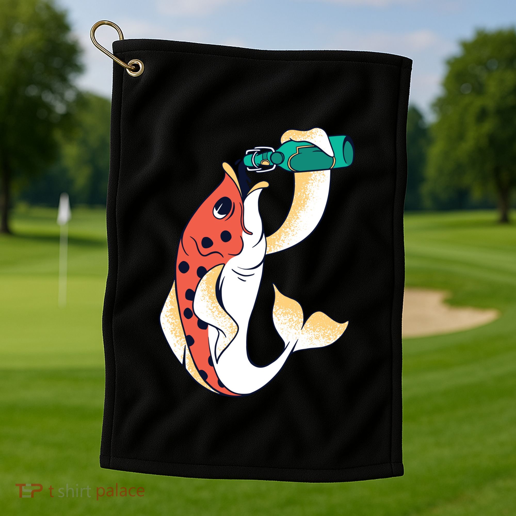 Beer Fish Golf Towel