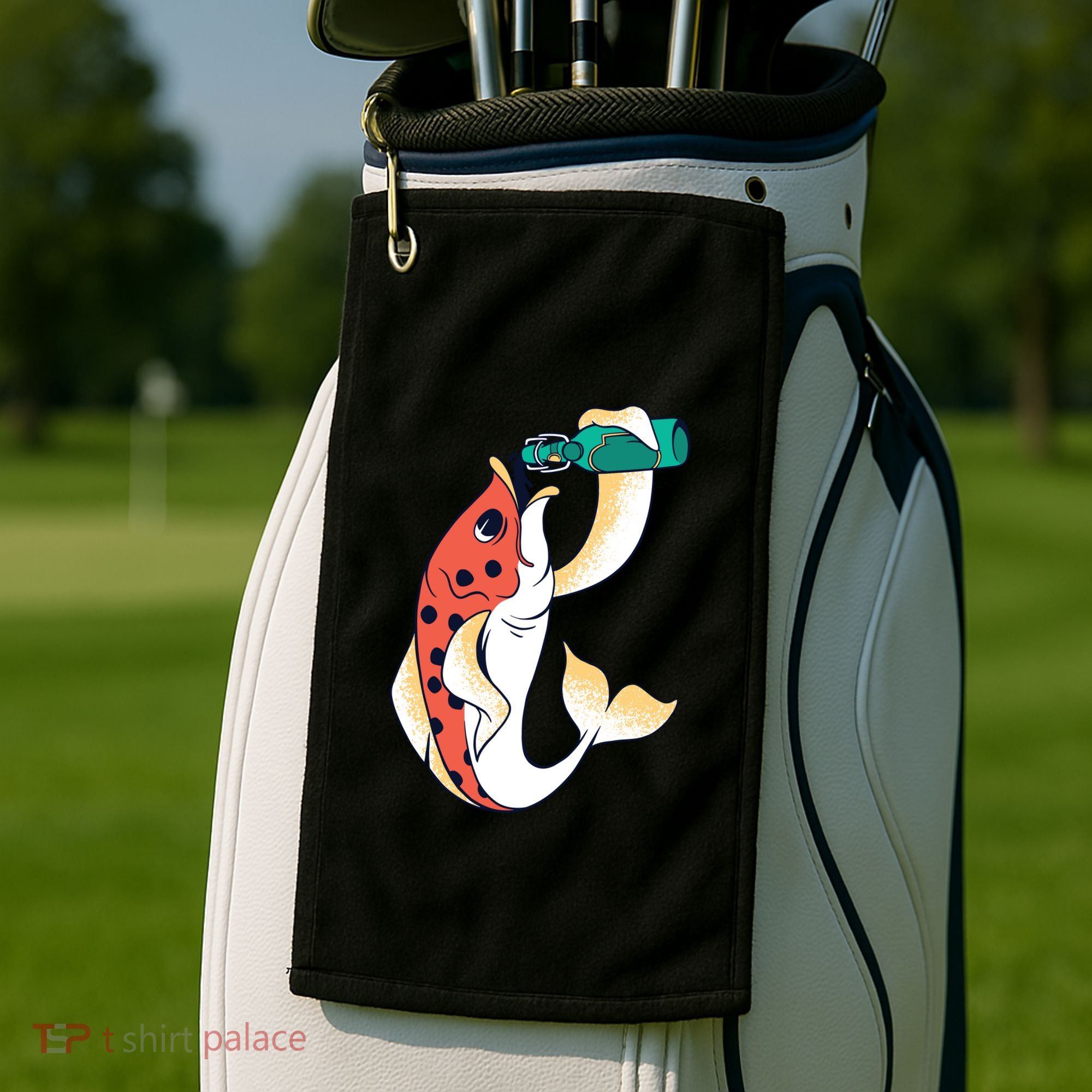Beer Fish Golf Towel