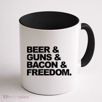 Beer Guns Bacon & Freedom Coffee Mug thumb 1