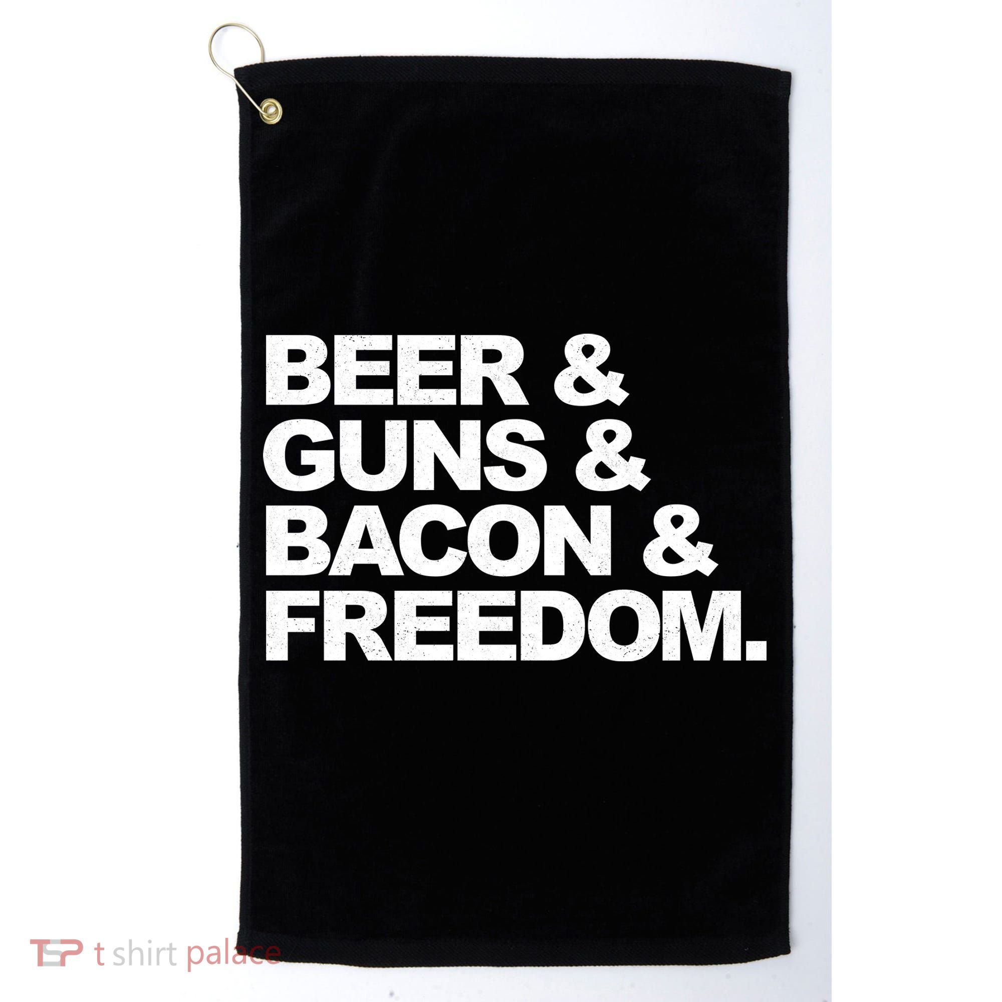 Beer Guns Bacon & Freedom Golf Towel