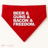 Beer Guns Bacon & Freedom USA-Made Doggie Bandana thumb 0