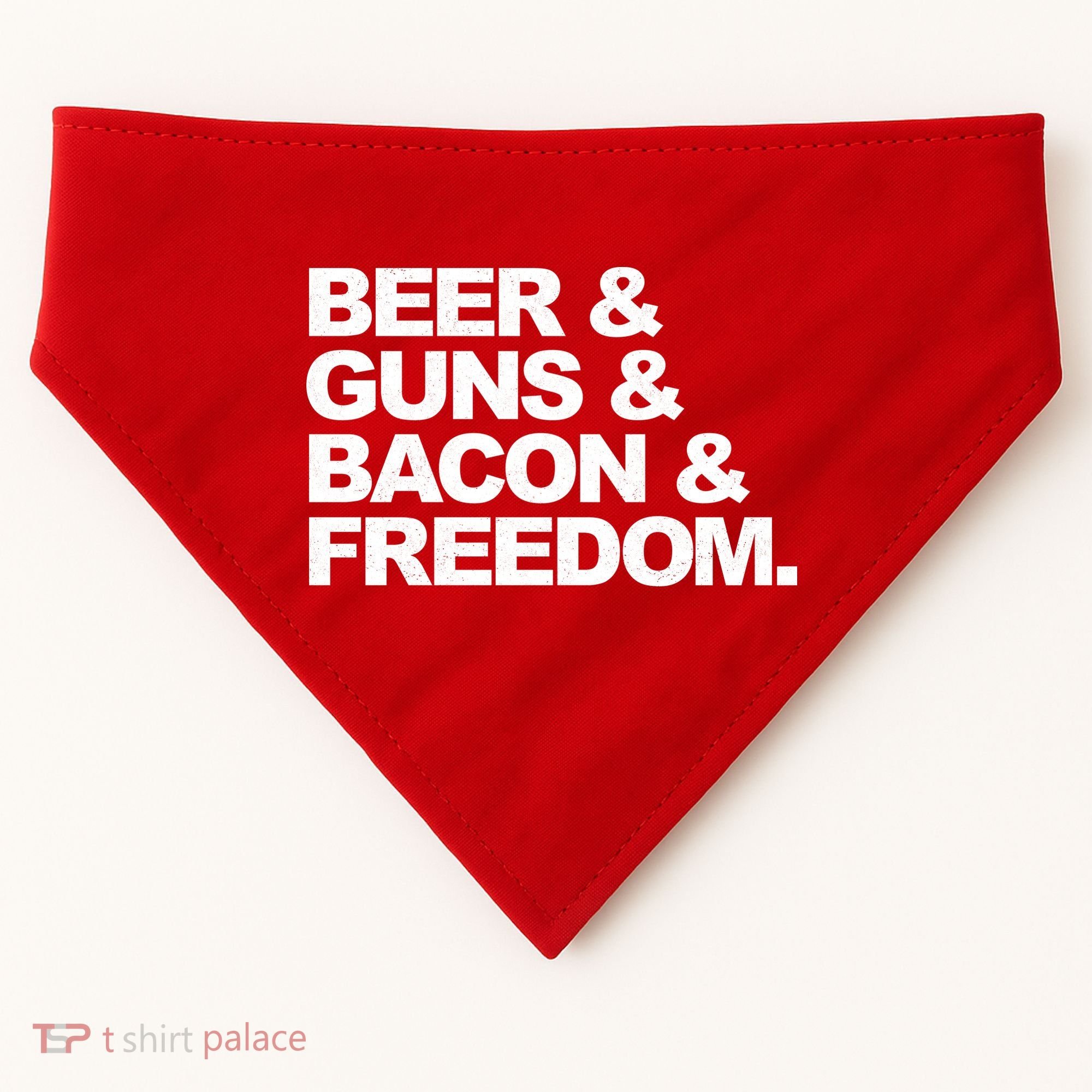 Beer Guns Bacon & Freedom USA-Made Doggie Bandana