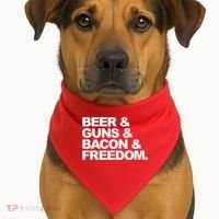 Beer Guns Bacon & Freedom USA-Made Doggie Bandana thumb 1
