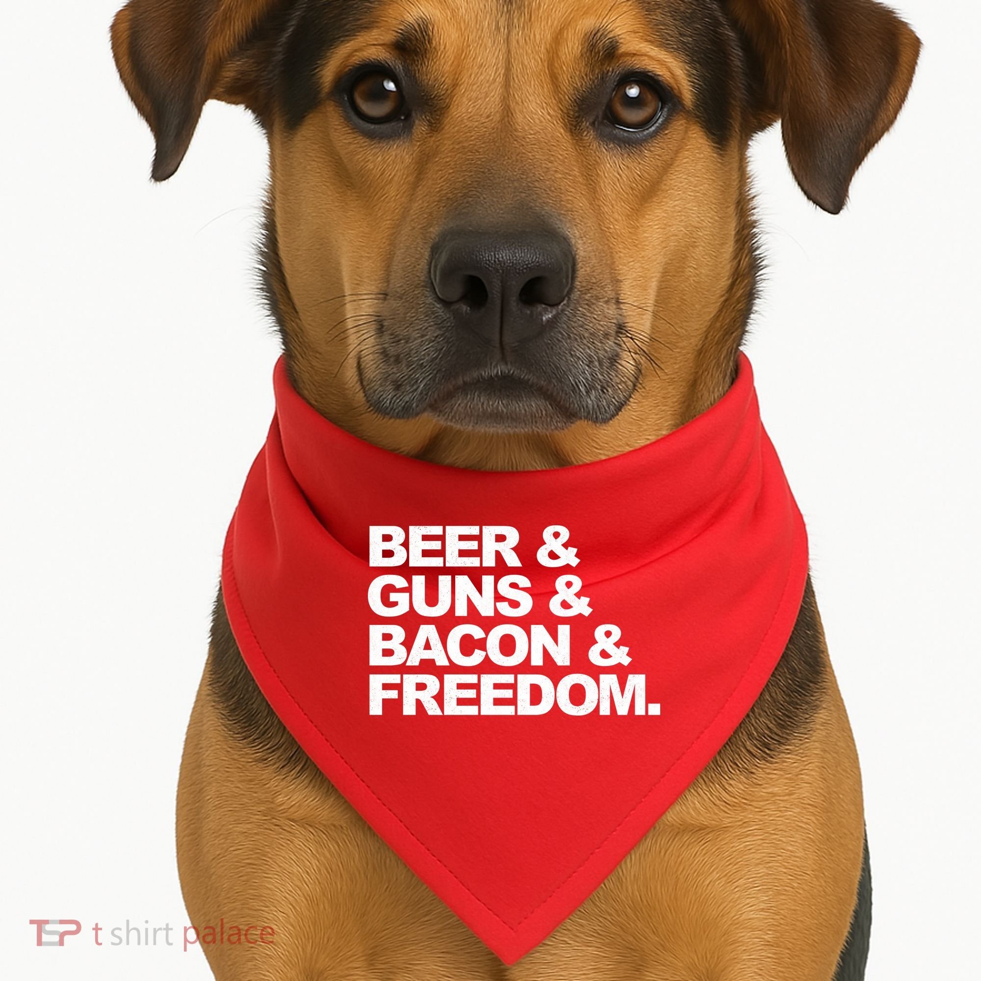 Beer Guns Bacon & Freedom USA-Made Doggie Bandana