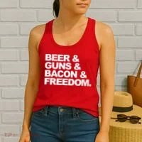 Beer Guns Bacon & Freedom Women's Tank Top thumb 2