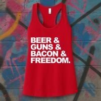 Beer Guns Bacon & Freedom Women's Tank Top thumb 3