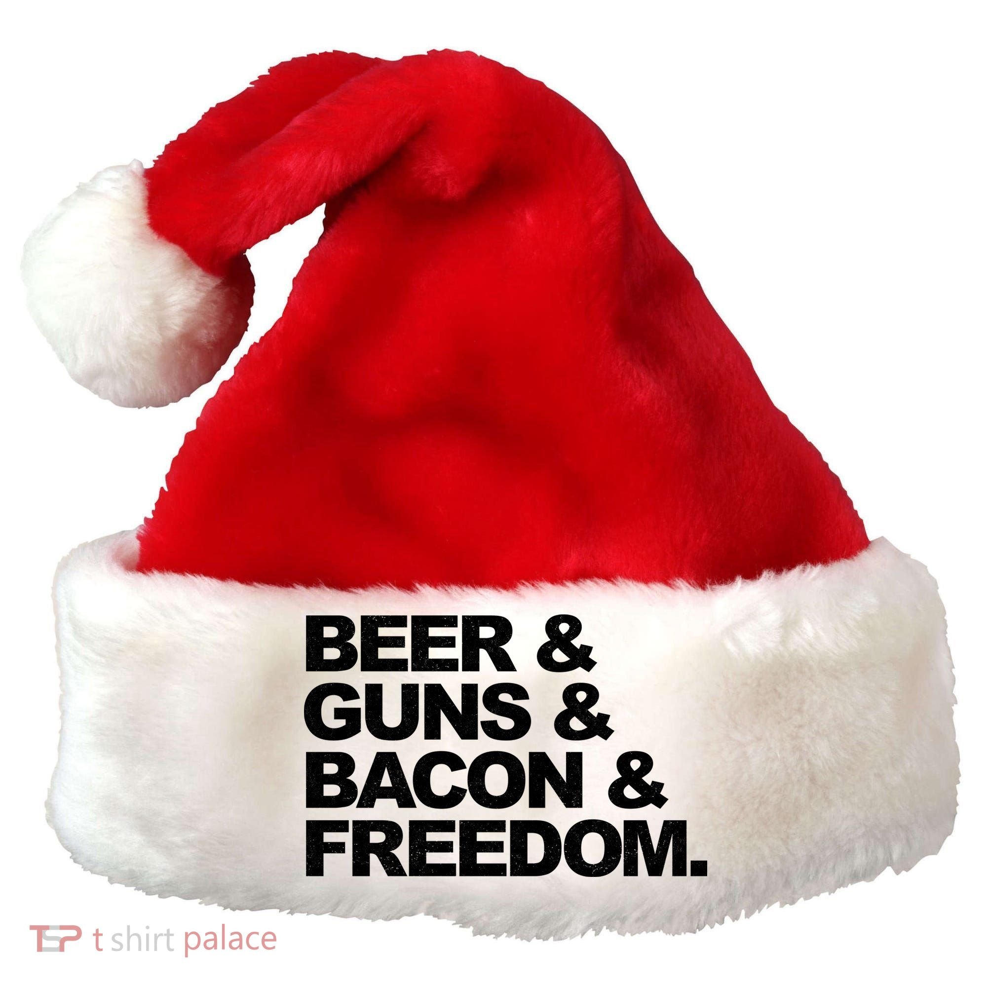 Beer Guns Bacon & Freedom Santa Hat