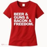 Beer Guns Bacon & Freedom Women's T-Shirt thumb 0