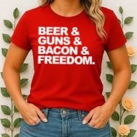 Beer Guns Bacon & Freedom Women's T-Shirt thumb 2