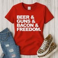 Beer Guns Bacon & Freedom Women's T-Shirt thumb 3