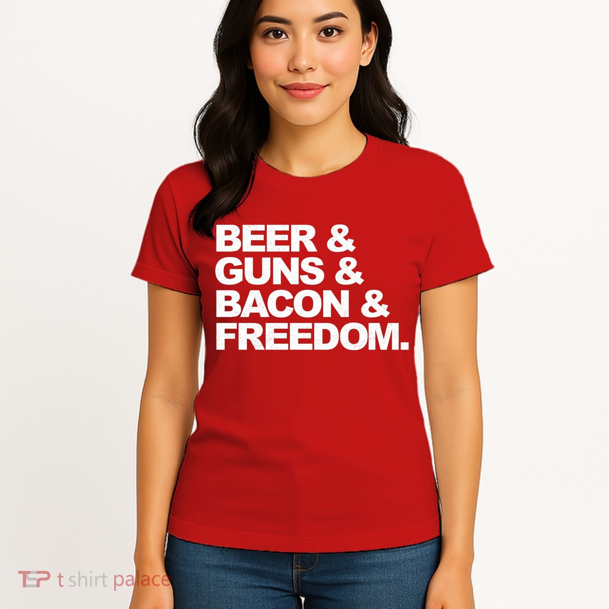 Beer Guns Bacon & Freedom Women's T-Shirt