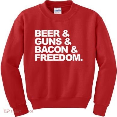 Beer Guns Bacon & Freedom Kids Sweatshirt