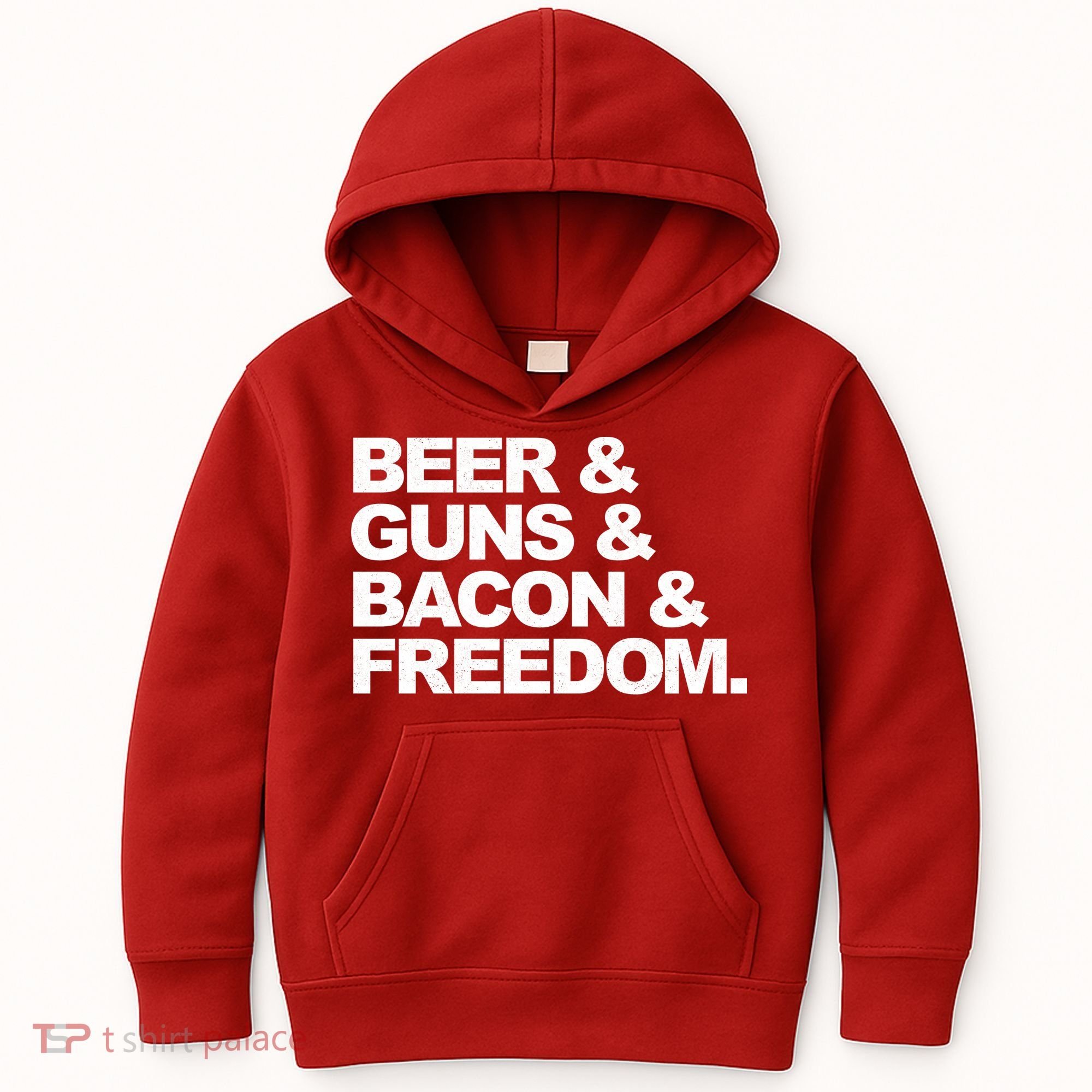 Beer Guns Bacon & Freedom Kids Hoodie