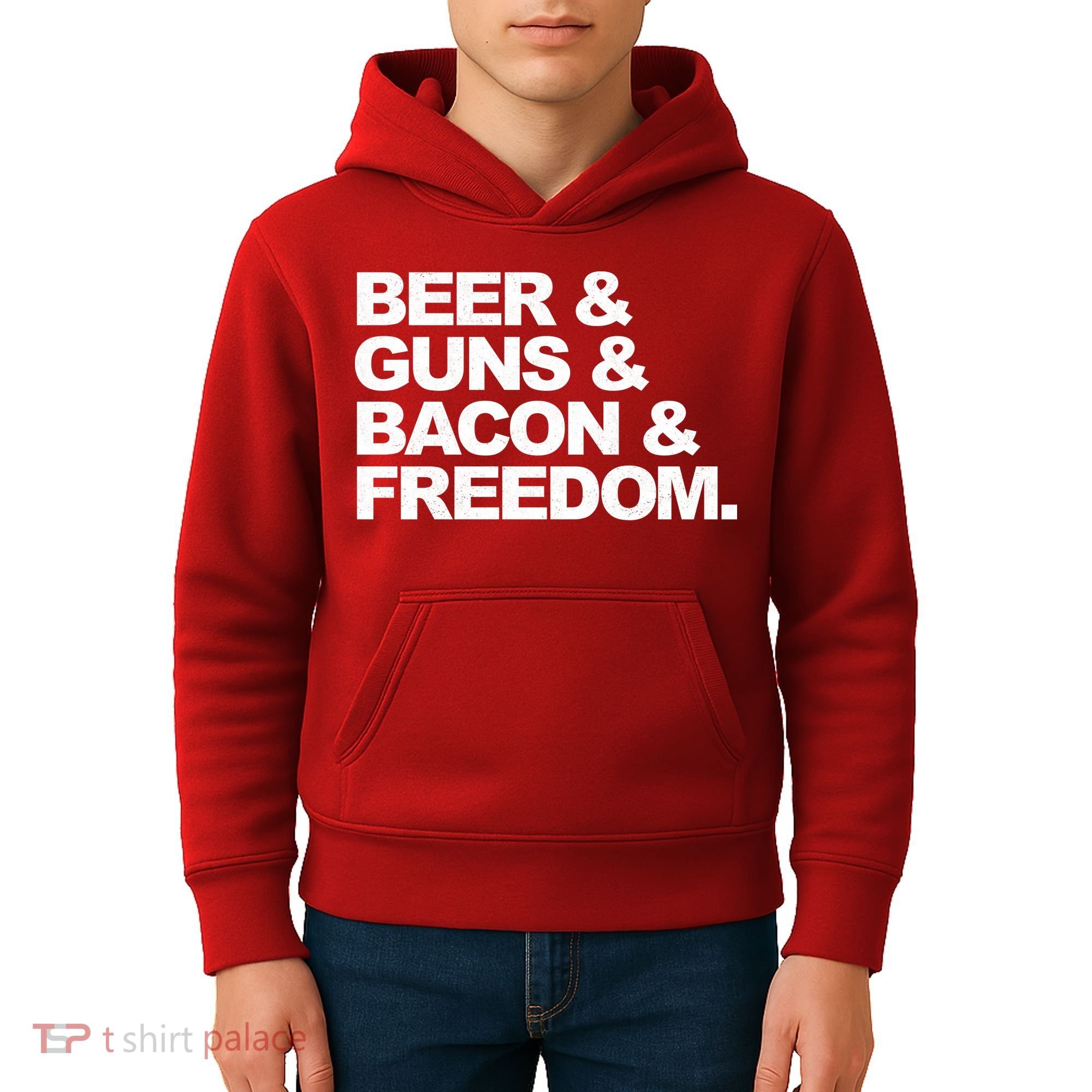 Beer Guns Bacon & Freedom Kids Hoodie
