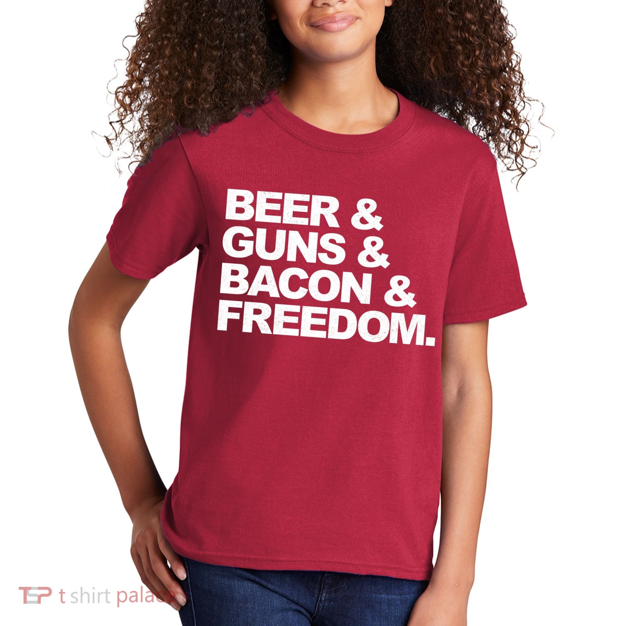 Beer Guns Bacon & Freedom Kids T-Shirt