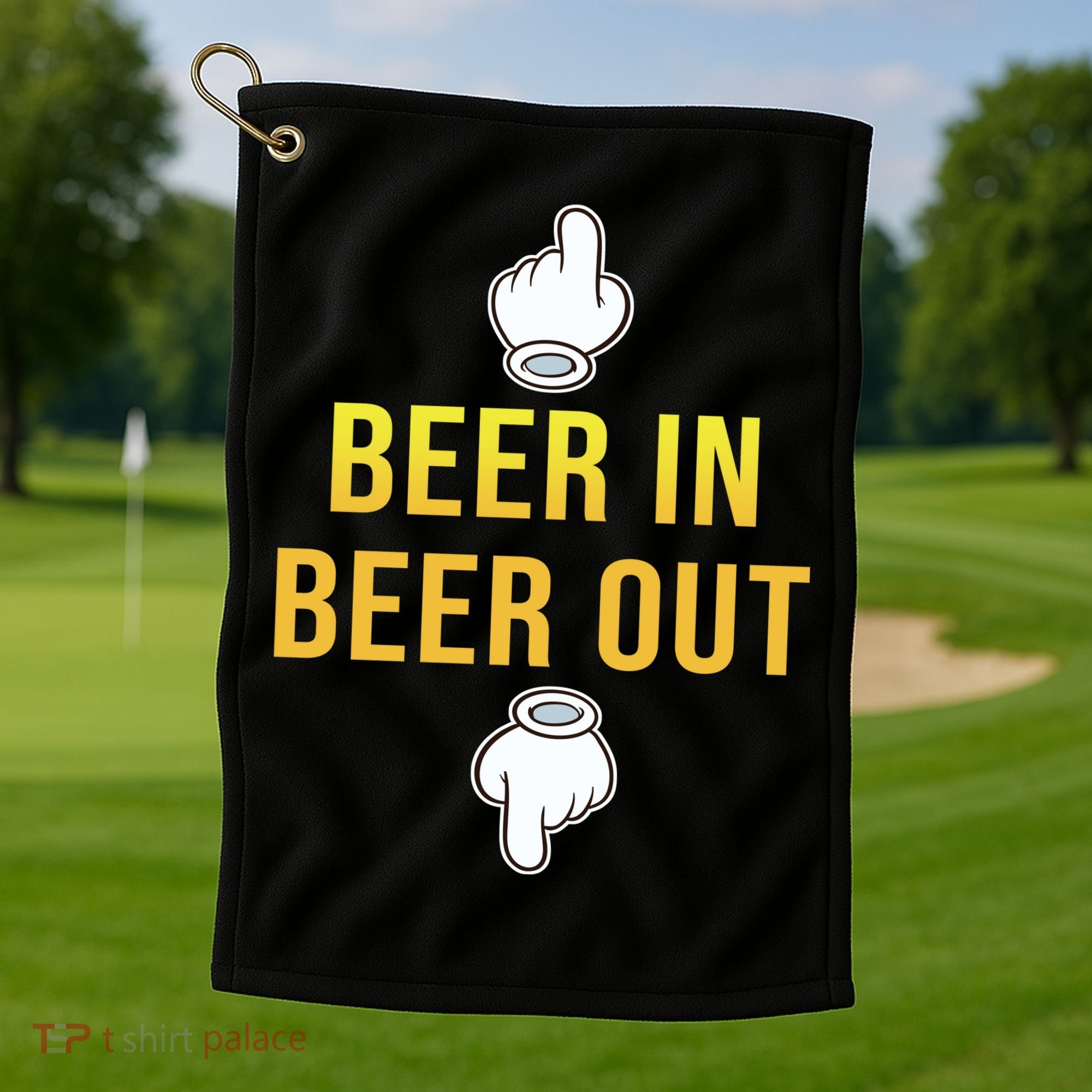 Beer In Beer Out Golf Towel