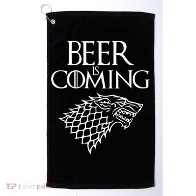 Beer Is Coming Golf Towel