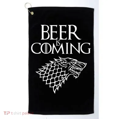Beer Is Coming Golf Towel