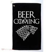Beer Is Coming Golf Towel thumb 0