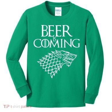 Beer Is Coming Kids Long Sleeve Shirt