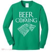 Beer Is Coming Kids Long Sleeve Shirt thumb 0