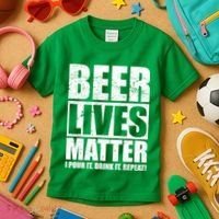 Beer Lives Matter Pour It Drink It Repeat Kids T-Shirt thumb 3