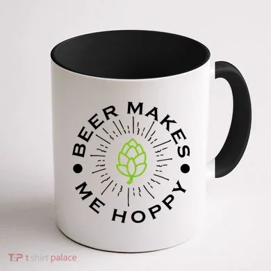 Beer Makes Me Hoppy Coffee Mug back
