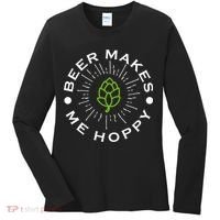 Beer Makes Me Hoppy Women's Long Sleeve Shirt thumb 0