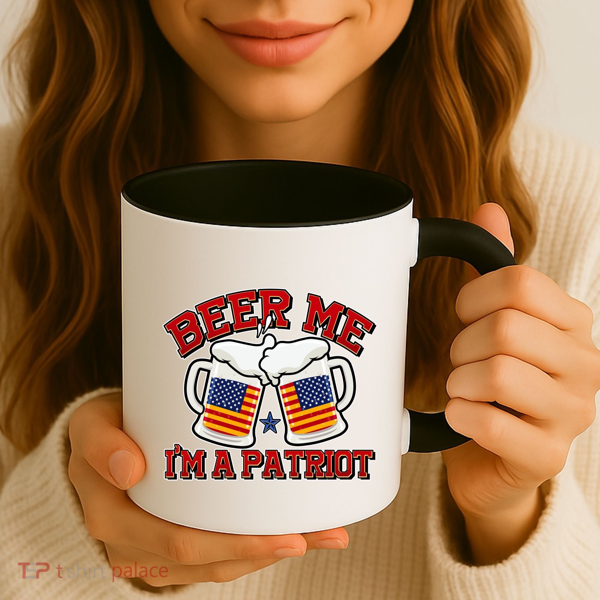 Beer Me I'm A Patriot USA Flag Beer Mugs Coffee Mug