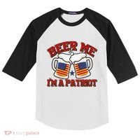 Beer Me I'm A Patriot USA Flag Beer Mugs Kids Colorblock Raglan Jersey thumb 0