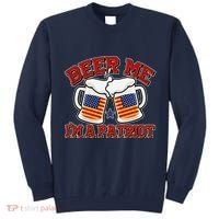 Beer Me I'm A Patriot USA Flag Beer Mugs Tall Sweatshirt thumb 0