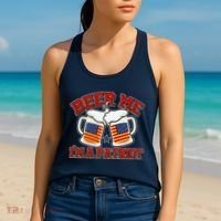 Beer Me I'm A Patriot USA Flag Beer Mugs Women's Tank Top thumb 2