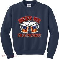 Beer Me I'm A Patriot USA Flag Beer Mugs Kids Sweatshirt thumb 0