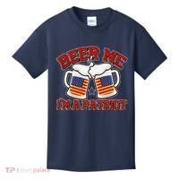Beer Me I'm A Patriot USA Flag Beer Mugs Kids T-Shirt thumb 0