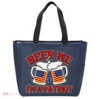 Beer Me I'm A Patriot USA Flag Beer Mugs Tote Bag thumb 0