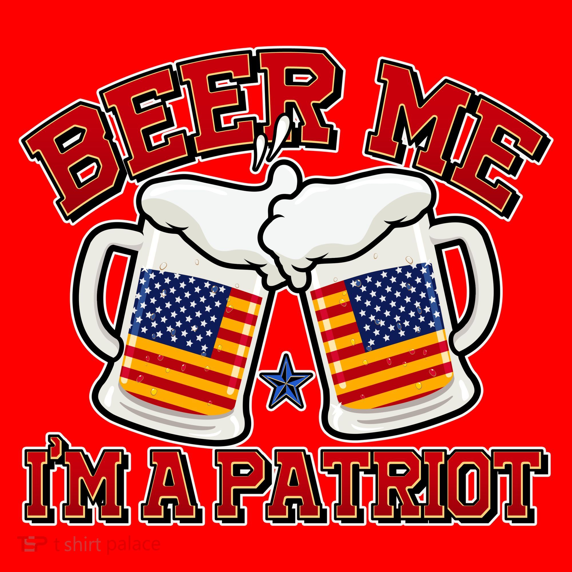 Beer Me I'm A Patriot USA Flag Beer Mugs Santa Hat