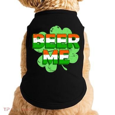 Beer Me St. Patrick's Day Irish Flag Clover Doggie Tank