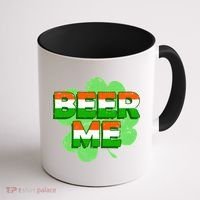 Beer Me St. Patrick's Day Irish Flag Clover Coffee Mug thumb 1