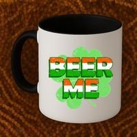 Beer Me St. Patrick's Day Irish Flag Clover Coffee Mug thumb 2