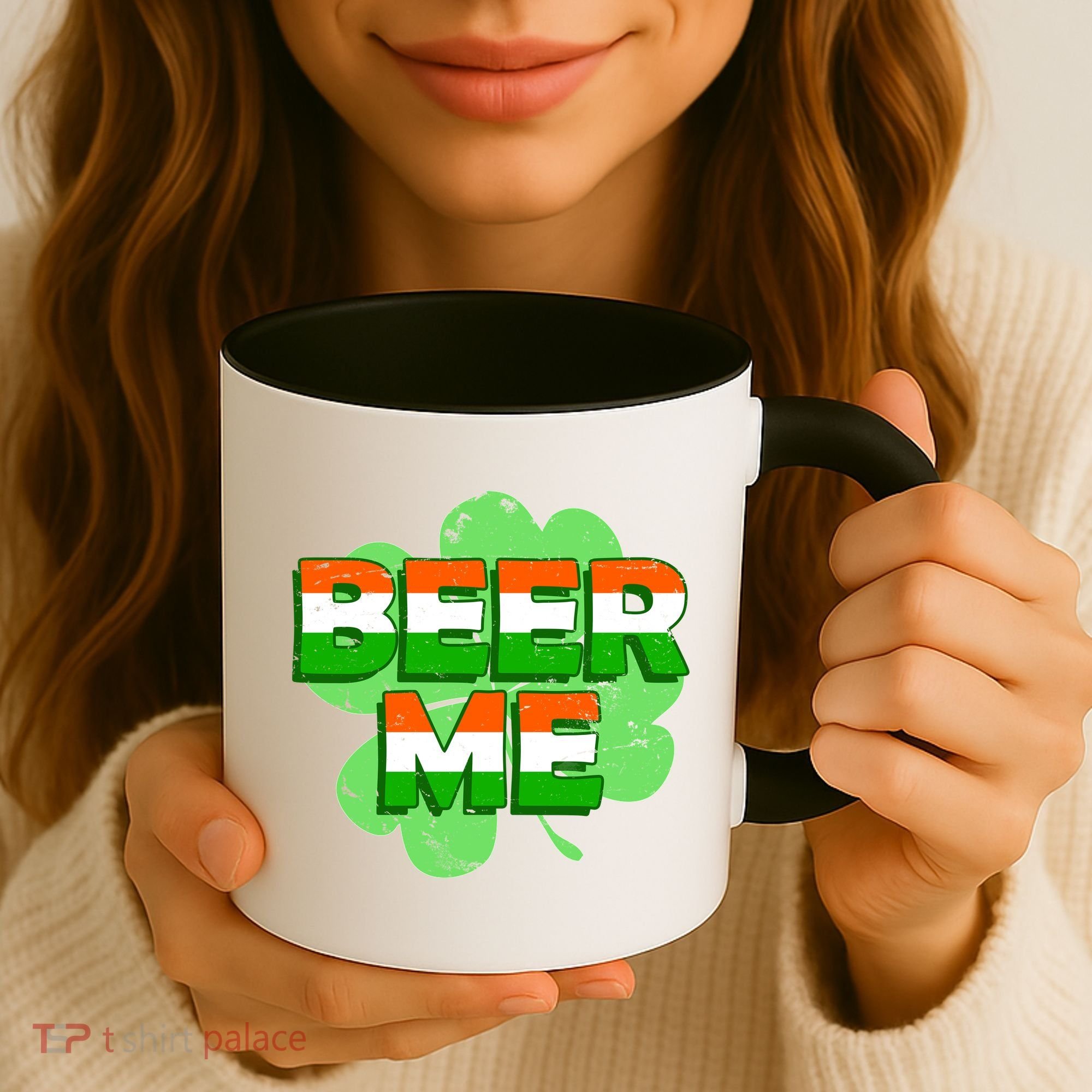 Beer Me St. Patrick's Day Irish Flag Clover Coffee Mug