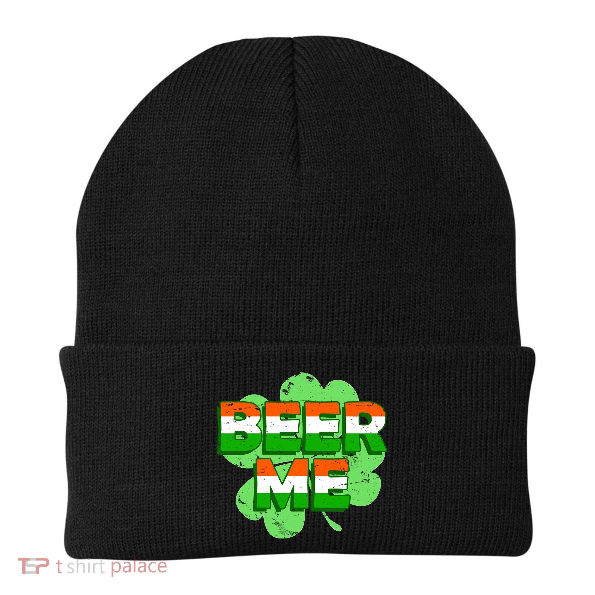 Beer Me St. Patrick's Day Irish Flag Clover Beanie