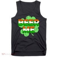 Beer Me St. Patrick's Day Irish Flag Clover Tank Top thumb 0