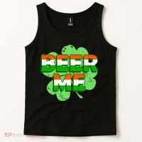 Beer Me St. Patrick's Day Irish Flag Clover Tank Top thumb 2