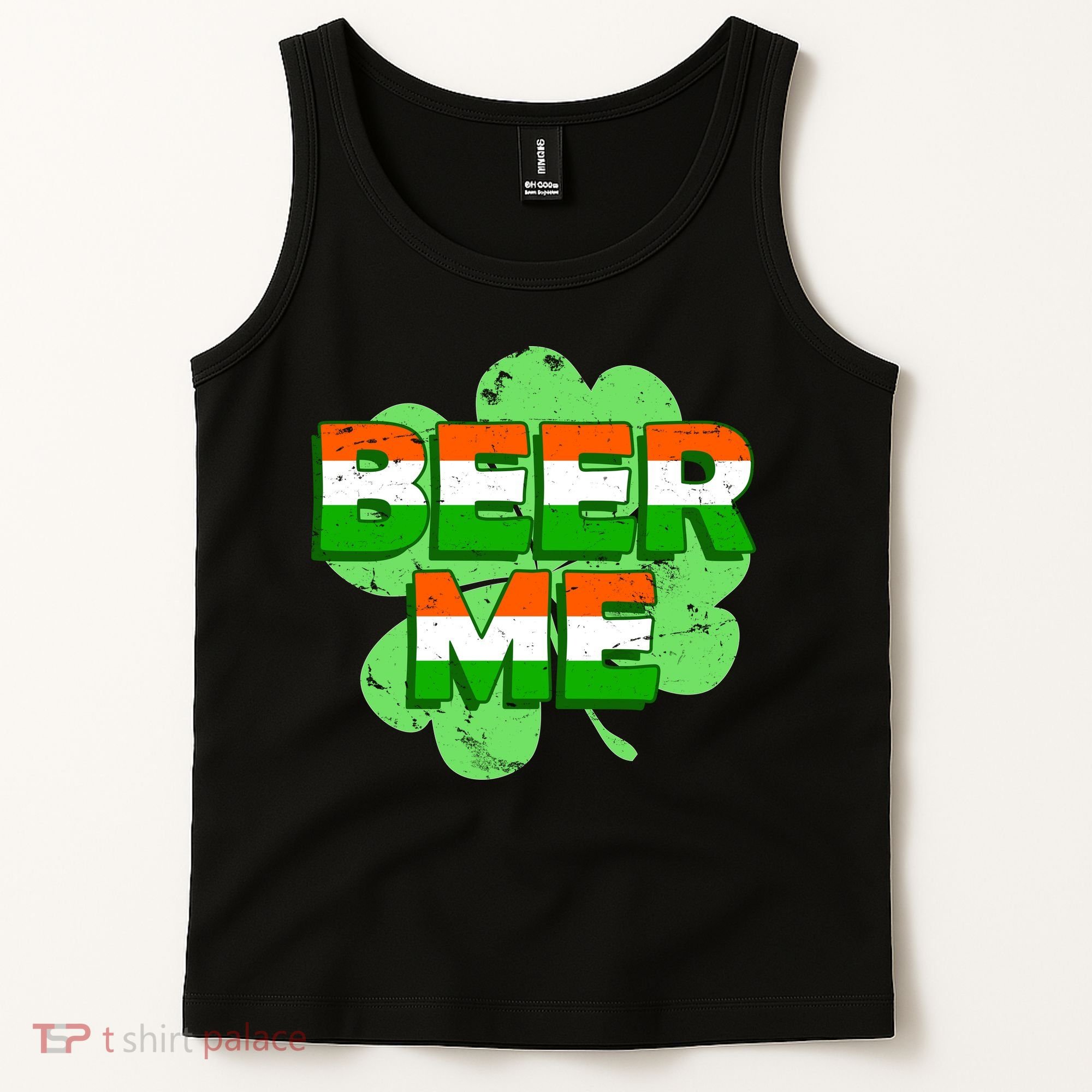 Beer Me St. Patrick's Day Irish Flag Clover Tank Top