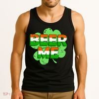 Beer Me St. Patrick's Day Irish Flag Clover Tank Top thumb 3