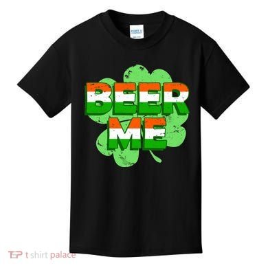 Beer Me St. Patrick's Day Irish Flag Clover Kids T-Shirt