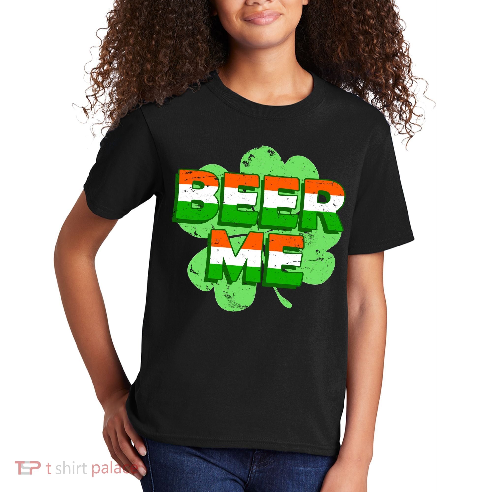 Beer Me St. Patrick's Day Irish Flag Clover Kids T-Shirt