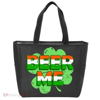 Beer Me St. Patrick's Day Irish Flag Clover Tote Bag